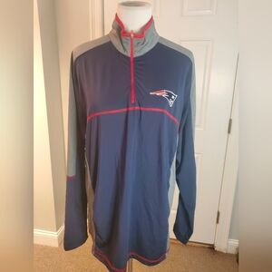 New England Patriots Navy and Gray Quarter-Zip Pullover Jacket